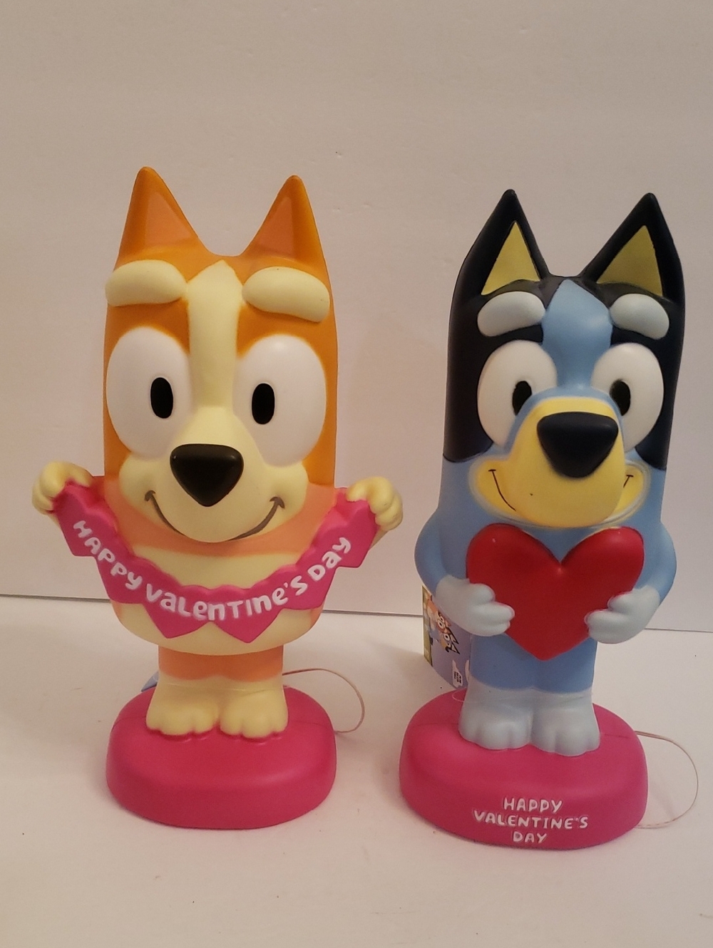 Bluey Pair Valentine's Day Blow Mold Lamps NWT